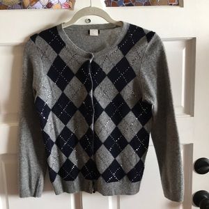 Jcrew wool sweater navy and grey - Size small